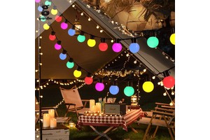 G50 LED Colorful Fairy String Lights Remote Control Outdoor Camping Tent Bulb Christmas Festoon Light