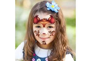 8 New Children's Party Festival Party Reward Stickers Cartoon Animal Face Temporary Waterproof Tattoo Stickers