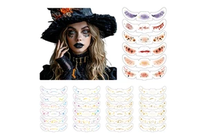 Wholesale 6pcs Pack Holographic Sparkle Face Speckles Makeup Patches Temporary Glitter Halloween Freckles Tattoo for Festival
