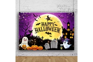 Halloween Backdrop Photography Parties Decorations Creepy Ghost Scary Photo Backdrop Pumpkin Background Promotional Flags Banner