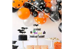 24pcs Pumpkin Rip Zombie Halloween Cake Decorations for Halloween Theme Birthday Party Cake Decorations Supplies