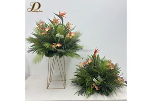 Modern Artificial Green Leaves Wedding Table Decoration Tropical Plant Flower Ball for Party Event Centerpieces