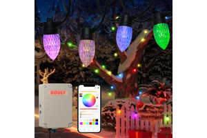 Outdoor Christmas LED Bulb String Lights RGBW DC24 36V IP65 Waterproof Music Sync LED String Lights for Patio Garden Decor