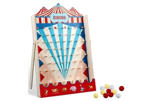 Teens Adults Carnival Theme Wood Board Game Birthday Party Decor Supplies Activities Disk Drop Game with 10 Disks