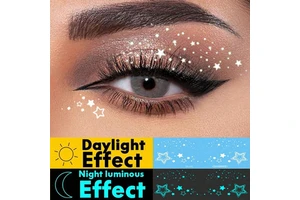 Glow-In-The-Dark Blue Sexy Face Adhesive Temporary Tattoo Paper DIY Wedding Shiny Music Festival Carnival Valentine's Day Party