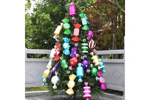 High Quality 40CM Colorful Candy Pendant Christmas Ball Tree Ornaments for Home Decor Shopping Mall Supermarket Beauty Props