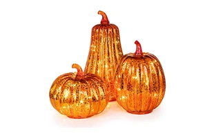 Orange Halloween Lantern Pumpkins Battery Operated Light up Pumpkin Lantern Halloween Pumpkin Decorations for Indoor Outdoor