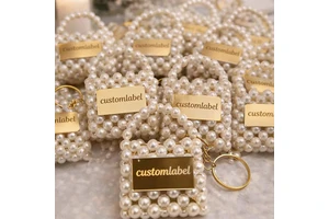 Personalized Wedding Favors Gift Guest Custom Bridal Shower Favor Gifts Wedding Favors Artificial Mini Pearl Favor Bag Keychain
