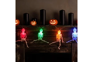 Trending Halloween Skeleton LED String Lights 3M Warm White Spooky Ghost Fairy Lights For Party Indoor Home Garden Decoration