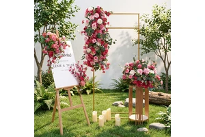 Wholesale High Quality Iron Arch Style Silk Flower Decoration Customize Table Centerpieces Ball Runner Wedding Backdrop Props