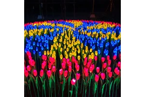 Outdoor Festival Decorations IP65 Rating Artificial LED Flower Lights With Spike Made Of Plastic