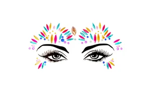 3D Sexy Face Tattoo Stickers Temporary Tattoos Glitter Tattoo Rhinestones Masquerade For Women Party Face Jewels