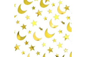 2m Islamic Muslim Eid Ramadan Mubarak Party Supplies Decorations Moon Paper Star Garland