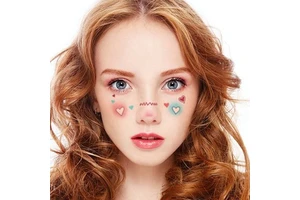 Creative Cute Face Stickers Festive Atmosphere Tattoos Stencil Disposable Temporary Tattoo Sticker Fake Tattoo for Face Body Art