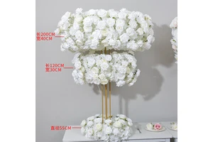 H-310 Ferris Wheel Artificial Flower Runner Wedding Centerpiece Table Decor Silk Floral Arrangement Tall Flower Row for Wedding