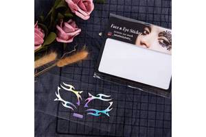 Hot Sales Laser Face and Eye Temporary Tattoo 24Styles Masquerade Cosplay OEM ODM Holographic Stickers