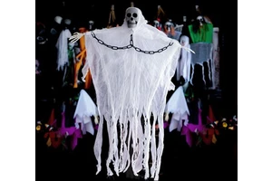 Hot Sale Halloween Party Decorations Hanging Ghosts Gauze Faces Haunted House Doorway Scary Props Halloween Decorations Supplies