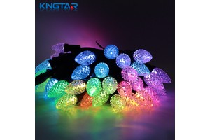LED Light Strings Outdoor DC12V IP68 PVC RGB C9 Strawberry Bulb Christmas Decoration