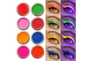 Water-Based Fluorescent Face Paint Eyeshadow | UV Glow Neon Eye Art for Festivals & Parties