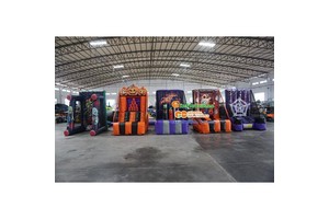 Halloween 5-in-1 Inflatable Game Combo for Parties and Festival | Inflatable Axe Throw Ring Toss Ghost Target Spider Web Game