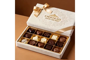 Custom Luxury Empty Gold Foil Hot Stamping Printing Velvet Surface With Ribbon Bow And Plastic Tray Insert Ramadan Candy Box