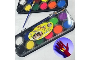 UV Face Color Body Painting Set for Halloween & Birthday Parties Waterborne Powder Face Color for Events