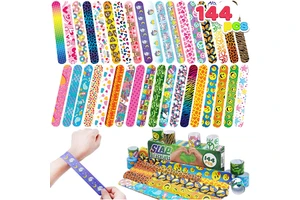Nicro Custom Dinosaur Mermaid Party Favors Promotional Present Cartoon Slap Bracelets Slap Clap Wrist Bands for Kids Adults