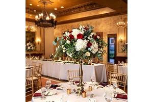 Customizable 40cm 50cm 60cm Red and White Hydrangea and Rose Flower Ball Wedding Table Centerpieces Event Decorations