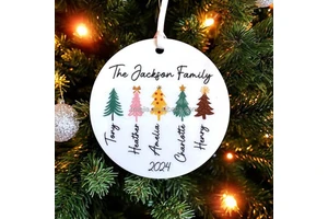 Christmas Tree Ornaments Acrylic Disc Ornaments Christmas Crafts Transparent Crystal Snowflakes Tree Star for Xmas Party Decor