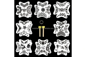 Bulk Reusable Face Paint Stencils Set | Mermaid & Fairy Designs | Includes Sponges | Kids Party Wholesale .