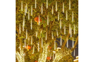 Waterproof PVC Christmas LEDs 8 Tubes Meteor Shower Light Strings for Outdoor Landscape IP65 Raindrop Decorative Room Lights