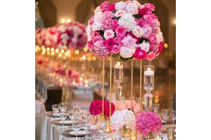 Elegant floral iron wedding centerpiece for stylish wedding reception table decor with premium quality