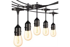 IP65 S14 LED String Lights E27 Shatterproof Plastic Bulbs 50FT 15 Bulbs Outdoor Patio Backyard Christmas Decor Hanging Light