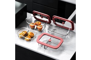 Universal Borosilicate Glass Bento Box For Adults And Students, Airtight, Oven Safe Multi-purpose Meal Prep Box