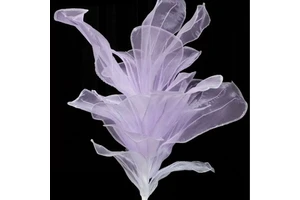 Outdoor Wedding Table Tulle Art Decorations Installations with Giant Flowers and Plastic Handmade Elements-Wedding Series