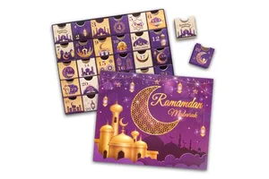 Ramadan 2025 Advent Calendar with Drawers Eid Mubarak Coutdown Calendar Fillable Number Storage Box Ramadan Party Supplies