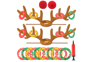 New Arrival PVC Inflatable Christmas Hat Balloon Toy - Party Ring Toss Game for Kids' Interactive Play