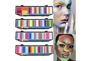 Professional High Quality Water Based Face Paint Palette Wholesale Split Rainbow Colors for Kids Adults Makeup Face Painting