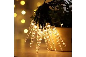 Christmas Decoration Light Snowflake Ice Cone LED Battery Power Christmas Lights