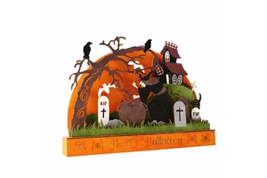 Wholesale Creative Wooden Craft Halloween Ornaments Celebration Party Gift Decoration Hot Selling