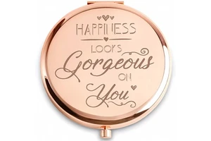 Personalized Party Favors Gold Metal Compact Mirror Wedding Gifts for Friends Families Guests Custom Content