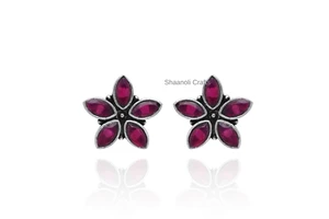 Indian Party Favors Traditional New Arrival Red Gemstone Earrings Fashion Jewellery for Women's for Wedding Party, Mehndi, Wear