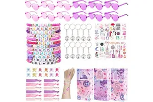 84 Pcs Friendship Popular Singer Party Favors Era Party Bracelet Disco Keychain Goodies Bags Stuffers Fans Birthday Supplies