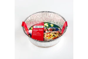 TIA YB87A Ten Inch Disc Large Size Aluminum Foil Container Turkey Roasting Tray High Temp Foil Container