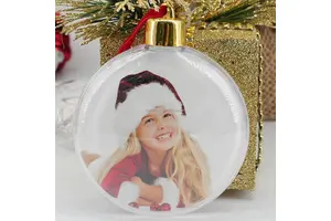 Hot-selling High Quality DIY Custom UV Printing 80mm Shatterproof Plastic Transparent Christmas Tree Hanging Balls Gift Lovely