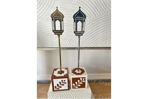 New Design Wood Ramadan Lanterns for Eid and Festive Decorations Tabletop Muslim Supplies