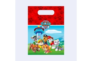 Paw Patrol Birthday Party Favor Bags Plastic 23X16.5Cm 6 Pcs Gift Packaging Party Love 4-Color Printed Eco-Friendly 2-4 Years