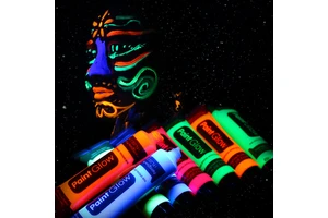 Makeup Party Halloween Organic Pigment Water Activated Black Glow in the Dark Aqua Based Uv Neon Black Light Face Body Paint Kit