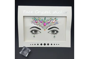 Face Crystal Sticker Glitter Temporary Tattoos for Festival Rave Carnival Party Face Jewelry
