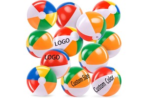 Custom Logo Thick PVC Rainbow Beach Balls Party Swimming Pool Toys Water Games Kids Graduation Birthday Party Supplies Combo Set